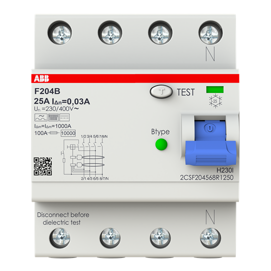 Residual Current Circuit Breaker  - 4P - Type B - 30 mA - 25 A