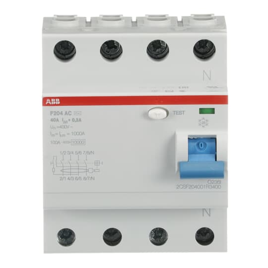 Residual Current Circuit Breaker  - 4P - Type AC - 300 mA - 40 A