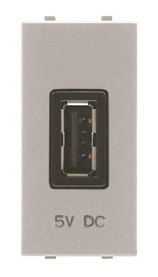 N2185.2 PL - USB charger 2.000mA, 1-gang - 1M - Silver