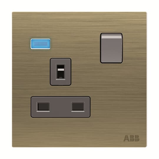 AM23886-AG BS DP sw. socket out. w/LED