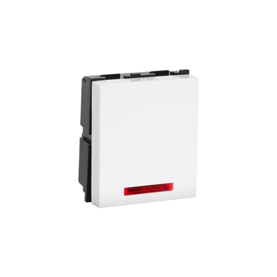 DP Switch with LED Indicator, Adiya -  1 Way 2Module (Adiya White)