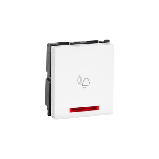 Mega Bell Switch with LED Indicator, Adiya -  2Module (Adiya White)
