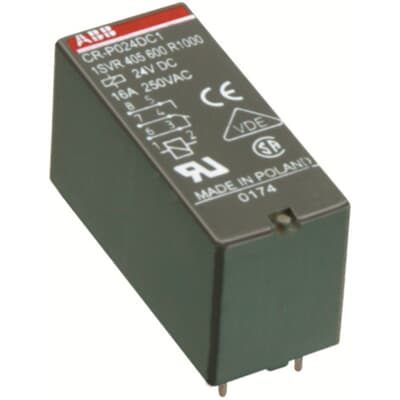 CR-P024DC2 Pluggable interface relay 2c/o, A1-A2=24VDC, 250V/8A
