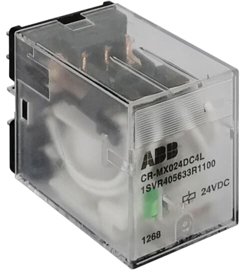 CR-MX012DC2L Pluggable interface relay 2c/o, A1-A2=12VDC, 250V/7A, LED