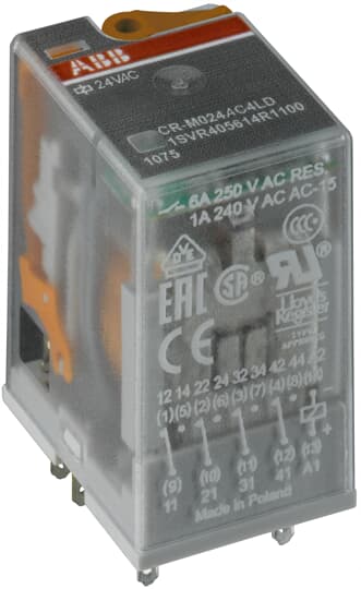 CR-M110AC2 Pluggable interface relay 2c/o, A1-A2=110VAC, 250V/12A
