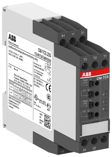 CM-TCS.23S Temperature monitoring relay Temp.-range 0...+200°C, 24VAC/DC