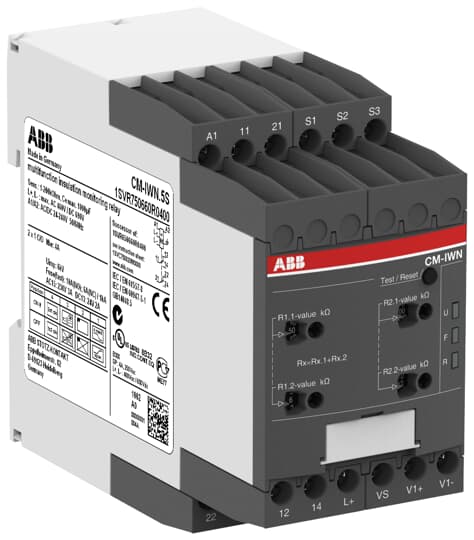 CM-IWN.5S Insulation monitoring relay 2c/o, 1-100kOhm,2-200kOhm, 24-240VAC/DC