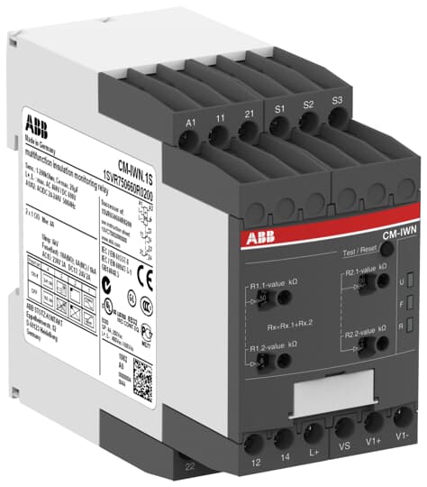 CM-IWN.1P Insulation monitoring relay 2c/o, 1-100kOhm,2-200kOhm, 24-240VAC/DC