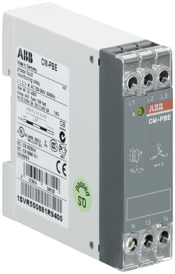 CM-PBE Phase loss monitoring relay 1n/o, L1,2,3-N=220-240VAC