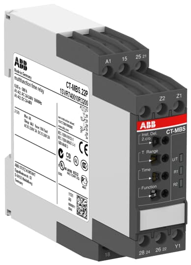 CT-MBS.22P Time relay, multifunction 2c/o, 24-48VDC, 24-240VAC