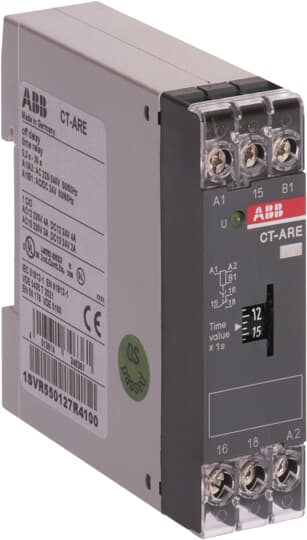 CT-ARE Time relay, true OFF-delay 1c/o, 0.3-30s, 24VAC/DC, 220-240VAC