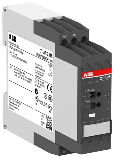 CT-ARS.11S Time relay, true OFF-delay 1c/o, 24-240VAC/DC