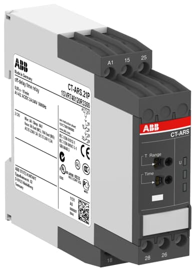 CT-ARS.21P Time relay, true OFF-delay 2c/o, 24-240VAC/DC