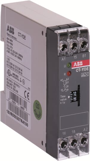 CT-YDE Time relay, star-delta 1c/o, 0.3-30s, 24VAC/DC 220-240VAC