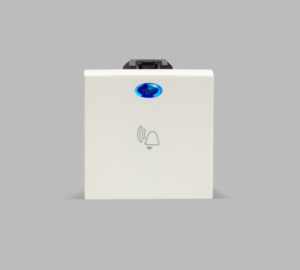 Mega Bell Switch with LED Indicator, Adiya - 6A 2Module (Adiya White)