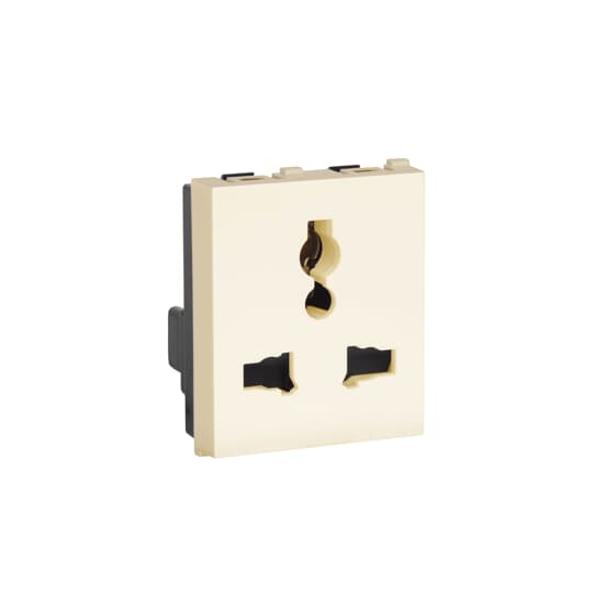 Socket, Tvisha Antibacterial - 6/13A Universal 2Module (Tvisha White)