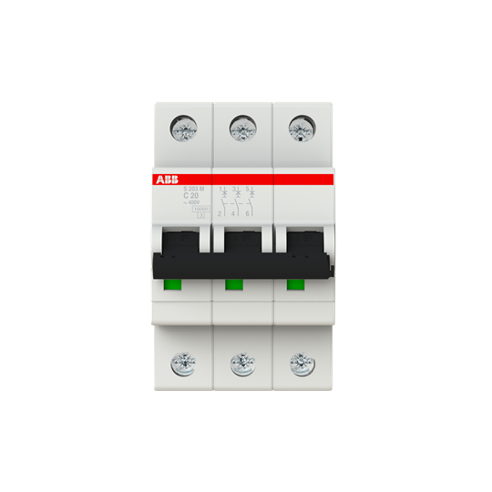 Miniature Circuit Breaker - S200M - 3P - C - 20 ampere