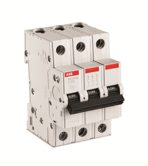 SW203M-C25 Miniature Circuit Breaker C-Char.,10kA,25A,3P
