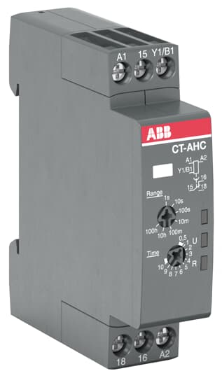 CT-AHC.12 Time relay, OFF-delay 1c/o, 24-48VDC/24-240VAC