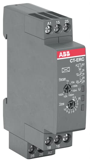 CT-ERC.22 Time relay, ON-delay 2c/o, 24-48VDC/24-240VAC